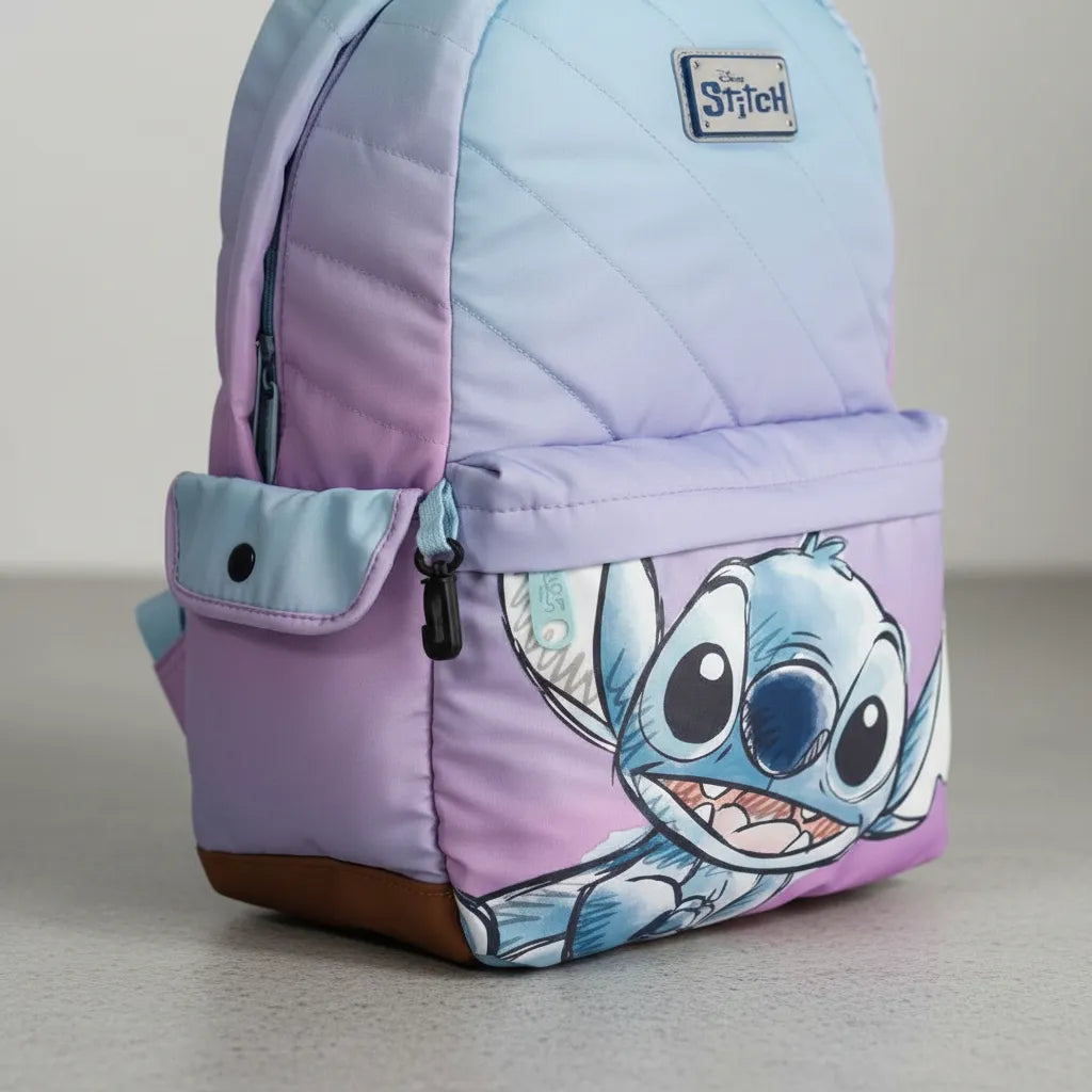 Mochila Mooving Stitch Lilac Espalda 20lts Notebook Escolar Lila Stitch (Copia)