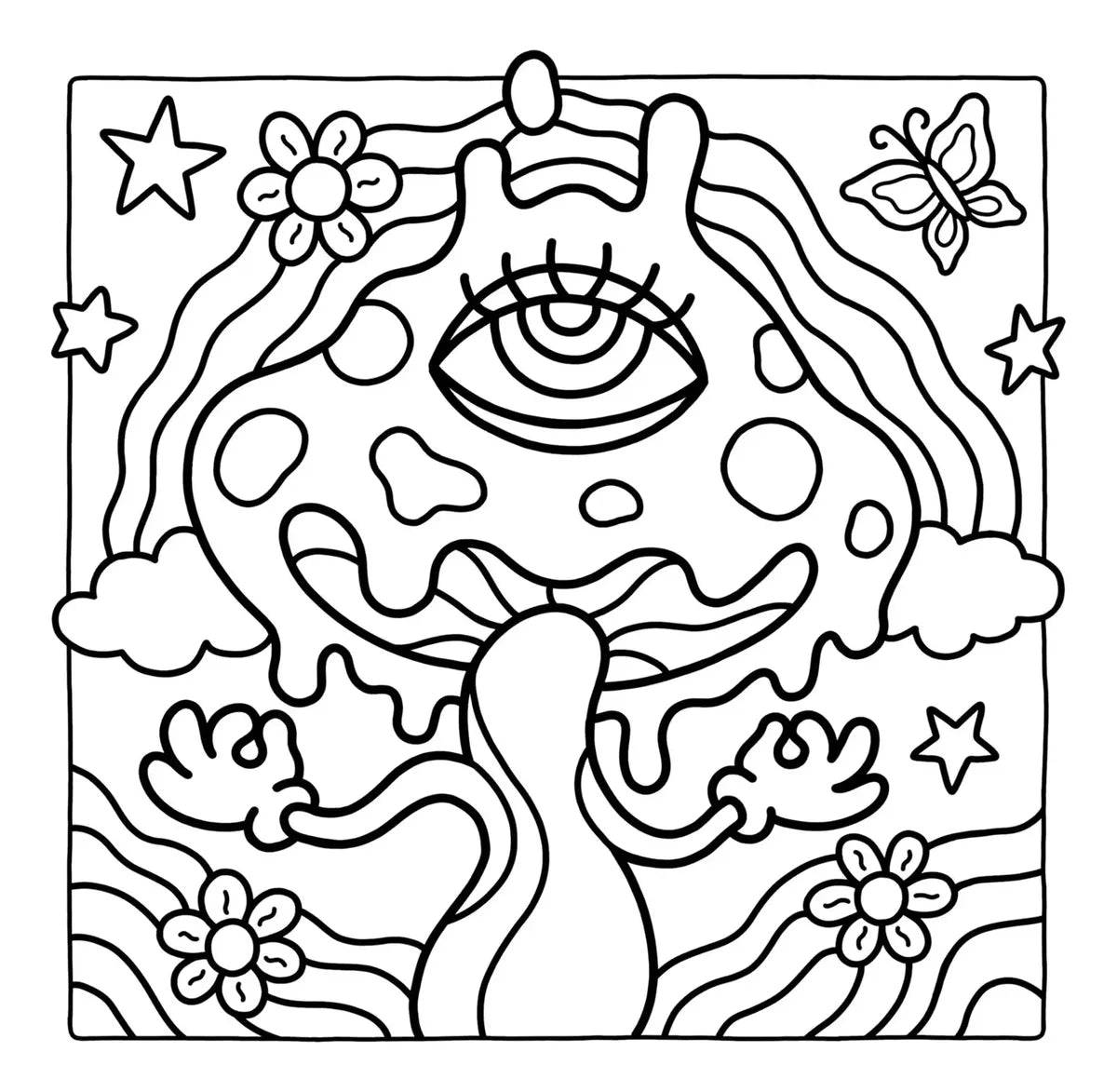 Trippy & Groovy: Libro Para Colorear Psicodélico