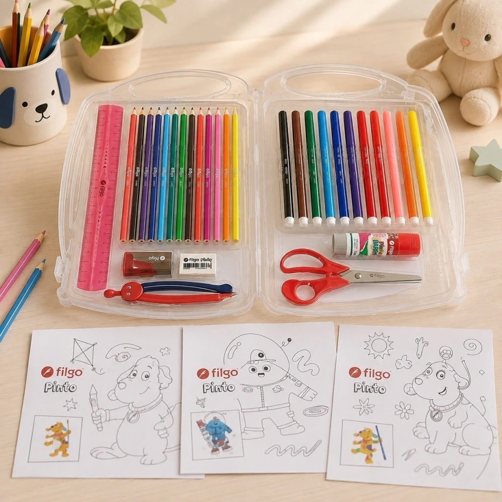 Valija Escolar Filgo Pinto 34 Piezas