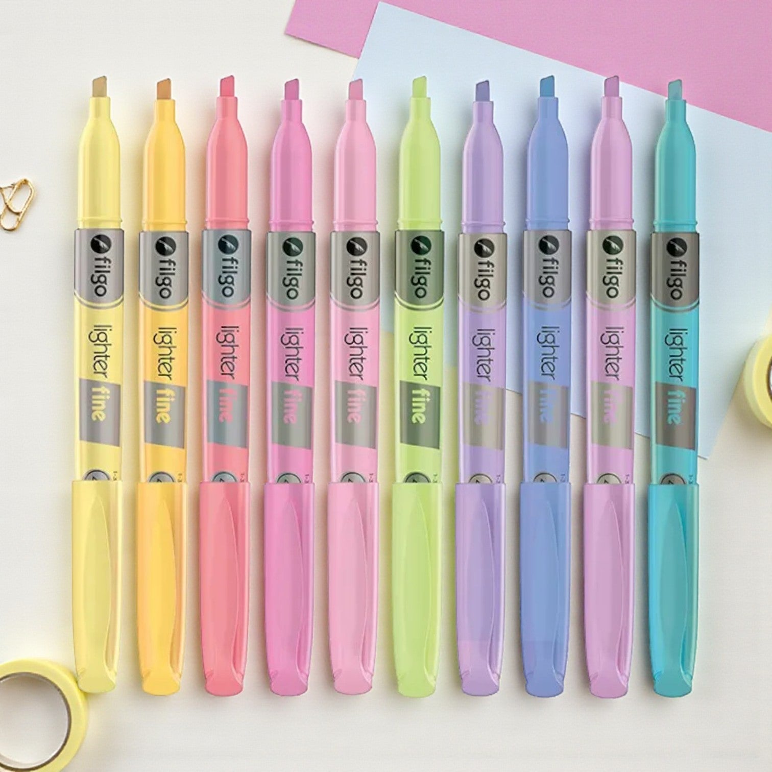 Resaltadores Filgo Lighter Fine X 10 Colores Pastel Vibes