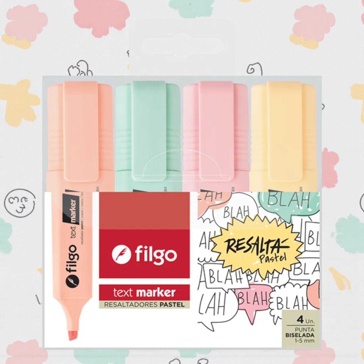 Resaltador Filgo Text Marker Pack X 4 Pastel