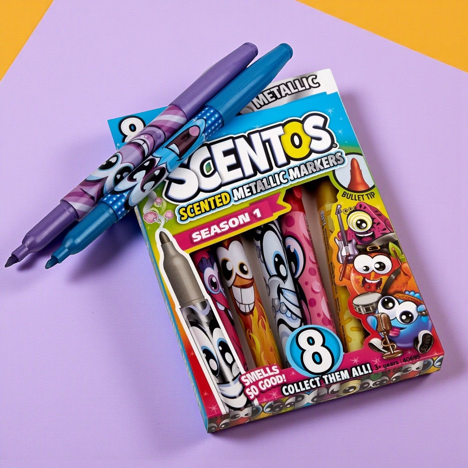 Scentos Scented Metallic Markers – Set de 8 colores metálicos