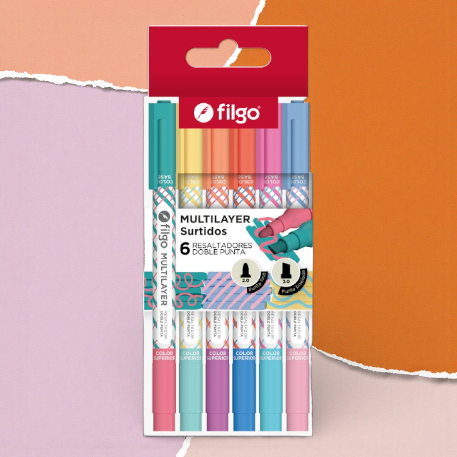 Resaltador creativo doble punta Multilayer