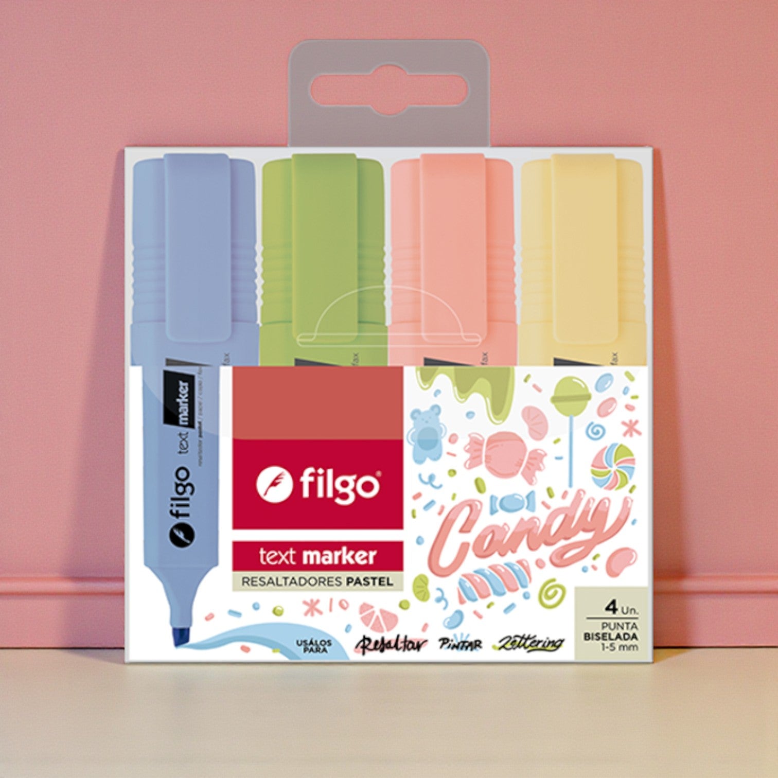 Set X 4 Resaltador Filgo Text Marker Pastel Candy