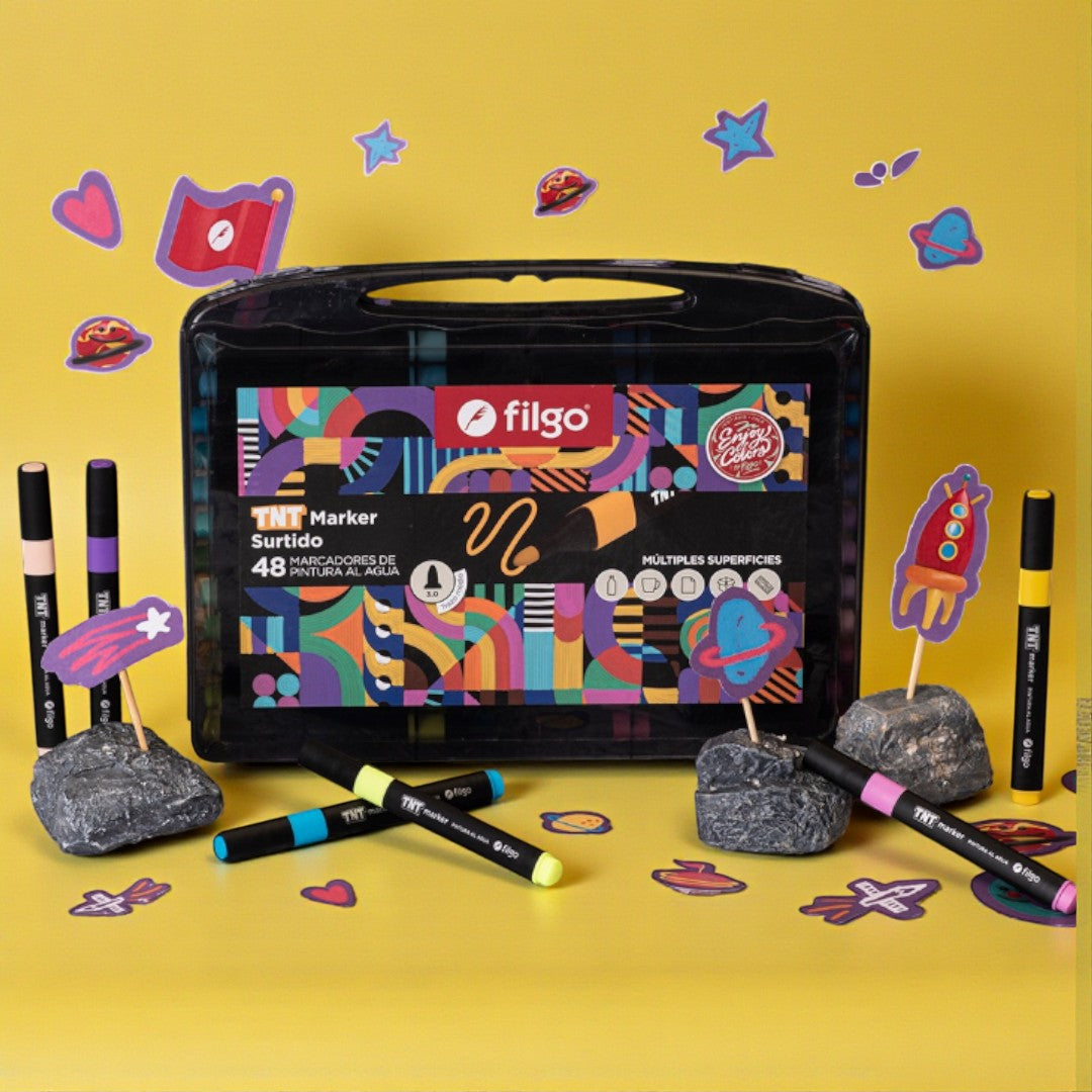 Marcador De Pintura Filgo Tnt Marker Al Agua X 48 Unidades Multicolor