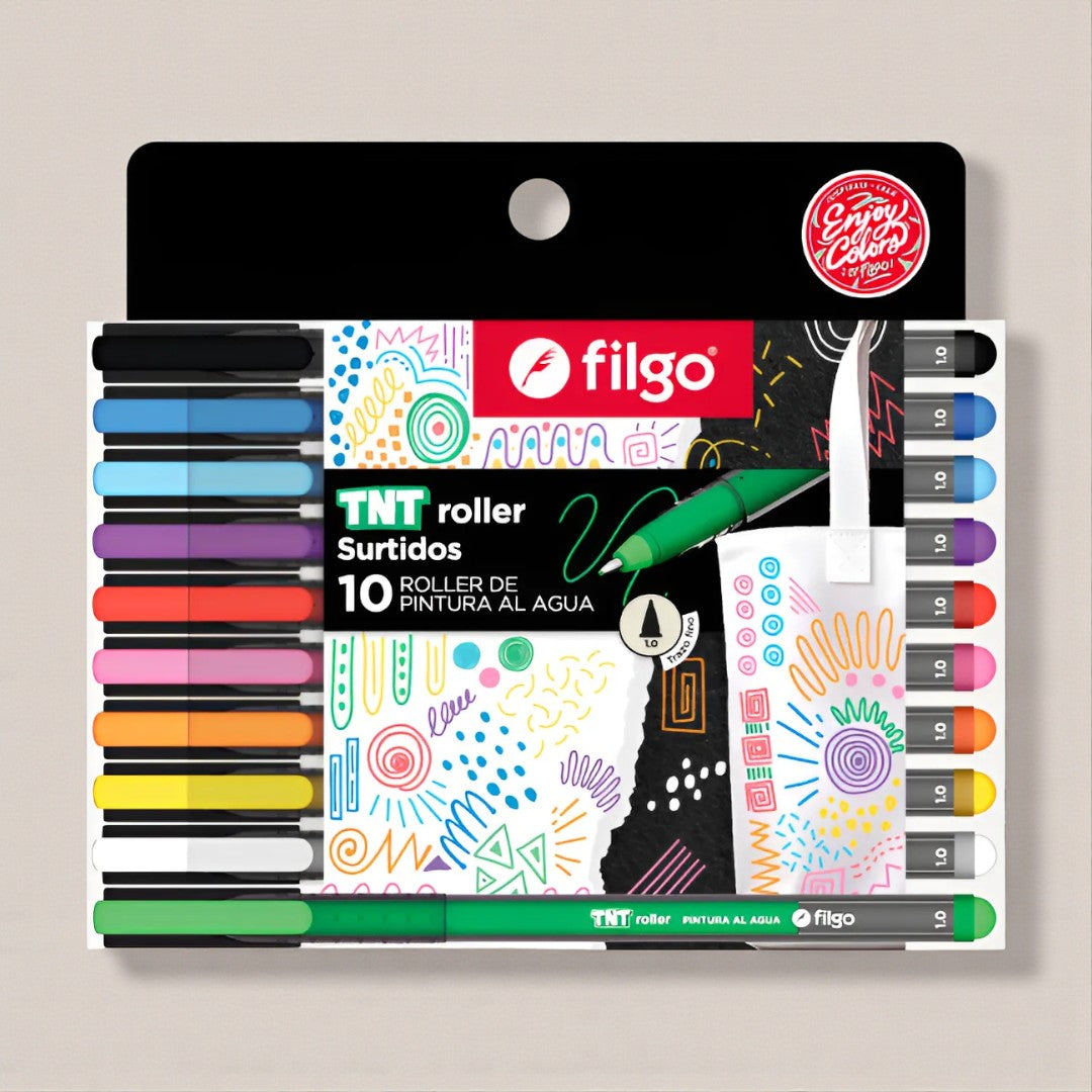 Marcador Filgo Acrilico Tnt Roller Estuche X10 Al Agua